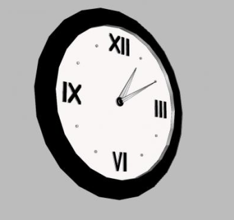 现代简约圆形罗马挂钟SU模型下载_sketchup草图大师SKP模型