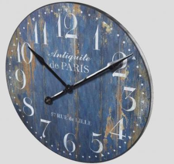 复古风圆形木制染色时钟SU模型下载_sketchup草图大师SKP模型