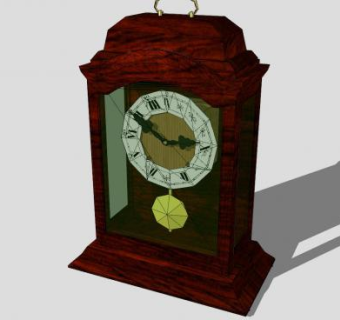 复古经典实木挂钟SU模型下载_sketchup草图大师SKP模型
