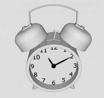 现代白色简约闹钟SU模型下载_sketchup草图大师SKP模型