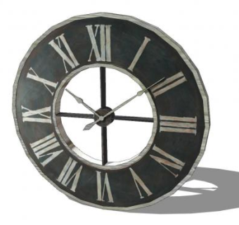 古典风格罗马时钟SU模型下载_sketchup草图大师SKP模型