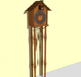 欧式古典布谷鸟钟SU模型下载_sketchup草图大师SKP模型