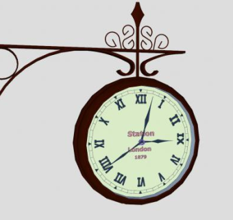 铁艺欧式罗马时钟SU模型下载_sketchup草图大师SKP模型