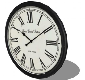 经典黑色原木钟SU模型下载_sketchup草图大师SKP模型