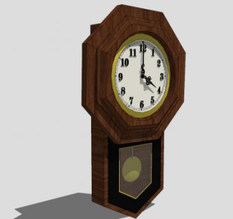 古典石英挂钟SU模型下载_sketchup草图大师SKP模型