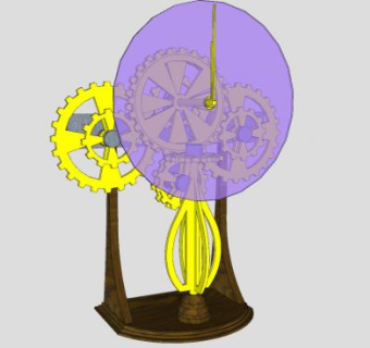 工业风格造型时钟SU模型下载_sketchup草图大师SKP模型