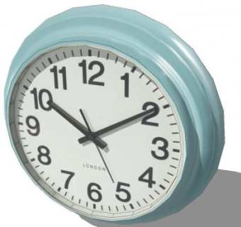 现代蓝色金属挂钟SU模型下载_sketchup草图大师SKP模型