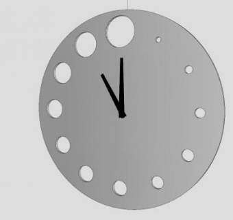 金属圆圈标志现代时钟SU模型下载_sketchup草图大师SKP模型