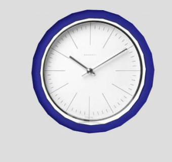 蓝色圆形木框空白时钟SU模型下载_sketchup草图大师SKP模型