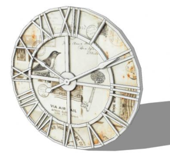 复古工业风格罗马数字时钟SU模型下载_sketchup草图大师SKP模型