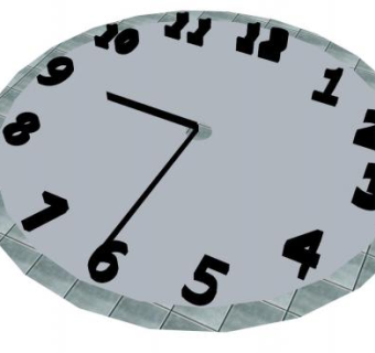 现代数字模块时钟SU模型下载_sketchup草图大师SKP模型