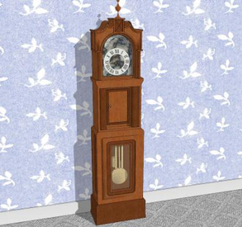 经典老式站时钟SU模型下载_sketchup草图大师SKP模型