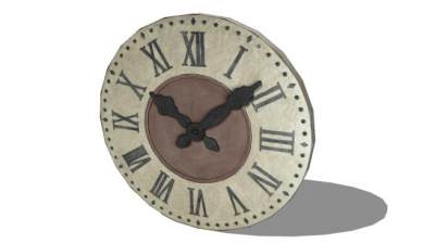 复古工业风罗马时钟SU模型下载_sketchup草图大师SKP模型