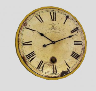 复古风格圆形罗马时钟SU模型下载_sketchup草图大师SKP模型