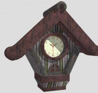 复古风格布谷鸟钟SU模型下载_sketchup草图大师SKP模型