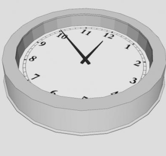 圆形简约现代时钟SU模型下载_sketchup草图大师SKP模型