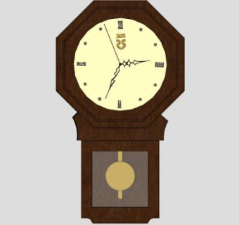 古典风格壁挂时钟SU模型下载_sketchup草图大师SKP模型