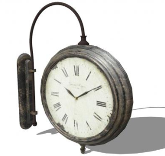 复古工业风格金属时钟SU模型下载_sketchup草图大师SKP模型