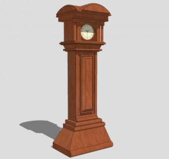 欧式经典落地摆钟SU模型下载_sketchup草图大师SKP模型