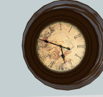 古董圆形罗马时钟SU模型下载_sketchup草图大师SKP模型