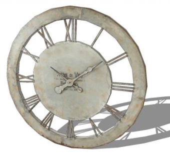 实用装饰工业风格挂钟SU模型下载_sketchup草图大师SKP模型