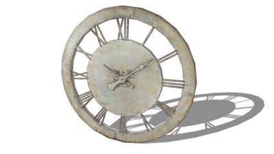 实用装饰工业风格挂钟SU模型下载_sketchup草图大师SKP模型