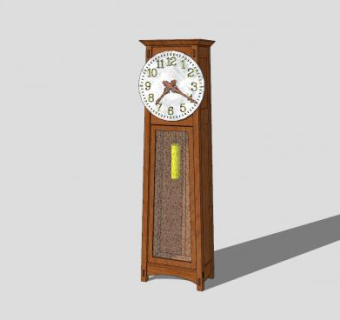 实木落地摆钟SU模型下载_sketchup草图大师SKP模型