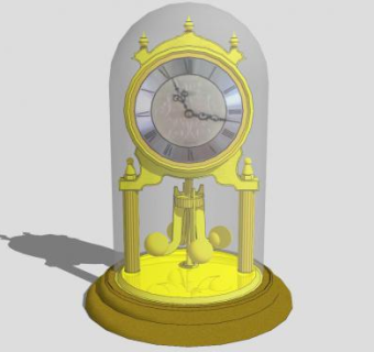 金属罗马时钟摆件装饰SU模型下载_sketchup草图大师SKP模型