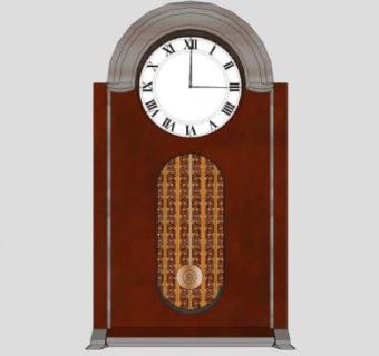 金属罗马数字摆钟SU模型下载_sketchup草图大师SKP模型