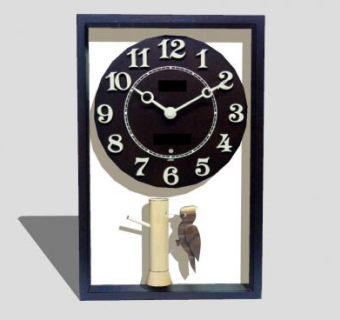 现代啄木鸟装饰时钟SU模型下载_sketchup草图大师SKP模型