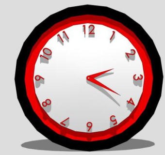 现代黑红色圆形时钟SU模型下载_sketchup草图大师SKP模型