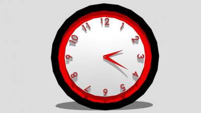 现代黑红色圆形时钟SU模型下载_sketchup草图大师SKP模型