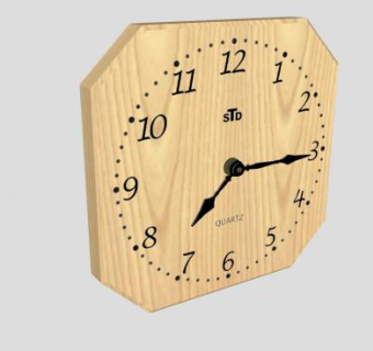 现代木制墙饰挂钟SU模型下载_sketchup草图大师SKP模型