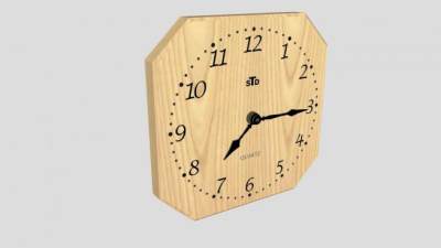 现代木制墙饰挂钟SU模型下载_sketchup草图大师SKP模型