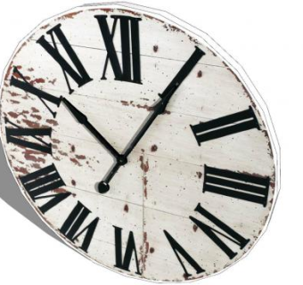 工业风木制圆形时钟SU模型下载_sketchup草图大师SKP模型