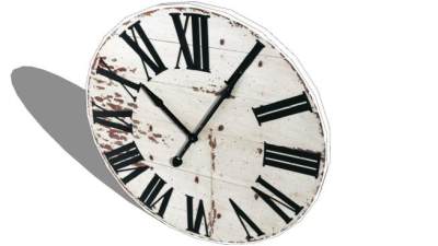 工业风木制圆形时钟SU模型下载_sketchup草图大师SKP模型