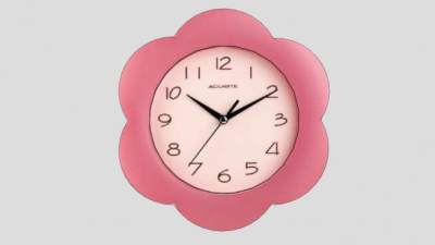 粉色花型边框挂钟SU模型下载_sketchup草图大师SKP模型