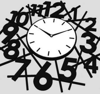 数字时钟创意挂钟SU模型下载_sketchup草图大师SKP模型