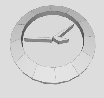 简易圆形时钟SU模型下载_sketchup草图大师SKP模型