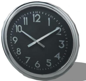 室内装饰银色时钟SU模型下载_sketchup草图大师SKP模型