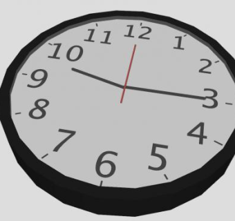 简约黑色数字时钟SU模型下载_sketchup草图大师SKP模型