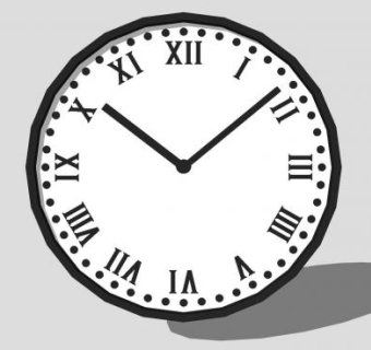 罗马数字圆形时钟SU模型下载_sketchup草图大师SKP模型