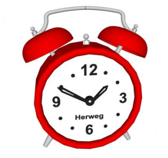 现代简约红色闹钟SU模型下载_sketchup草图大师SKP模型