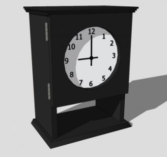 现代木箱时钟SU模型下载_sketchup草图大师SKP模型