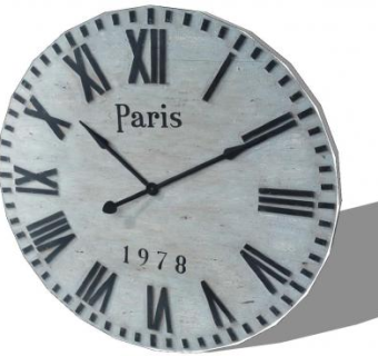 巴黎圆形钟表SU模型下载_sketchup草图大师SKP模型