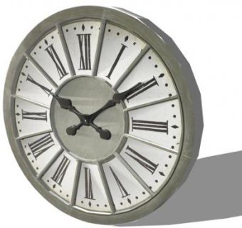 绿色圆形罗马时钟SU模型下载_sketchup草图大师SKP模型