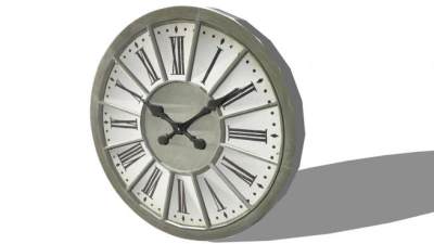 绿色圆形罗马时钟SU模型下载_sketchup草图大师SKP模型