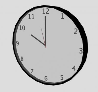 黑框圆形现代时钟SU模型下载_sketchup草图大师SKP模型