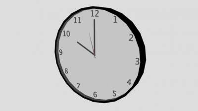 黑框圆形现代时钟SU模型下载_sketchup草图大师SKP模型