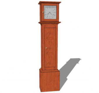古老经典实木落地摆钟SU模型下载_sketchup草图大师SKP模型